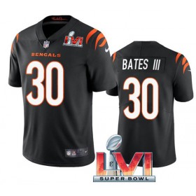 Camiseta Hombre NFL Cincinnati Bengals Jessie Bates III 30 Negro 2022 Super Bowl LVI Vapor Limited